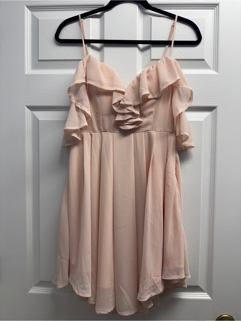 Dainty Hooligan Blush Pink Ruffle Mini Dress